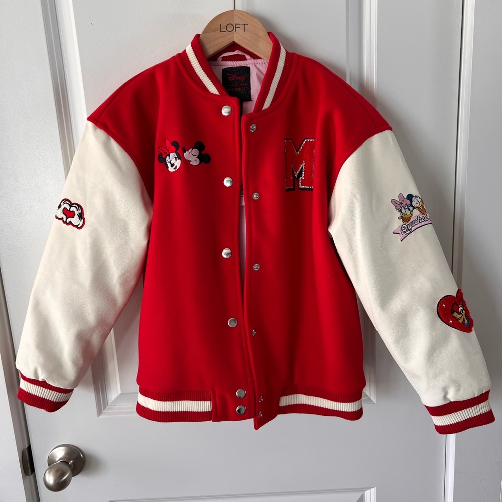 Forever 21 Red and White Disney Jacket